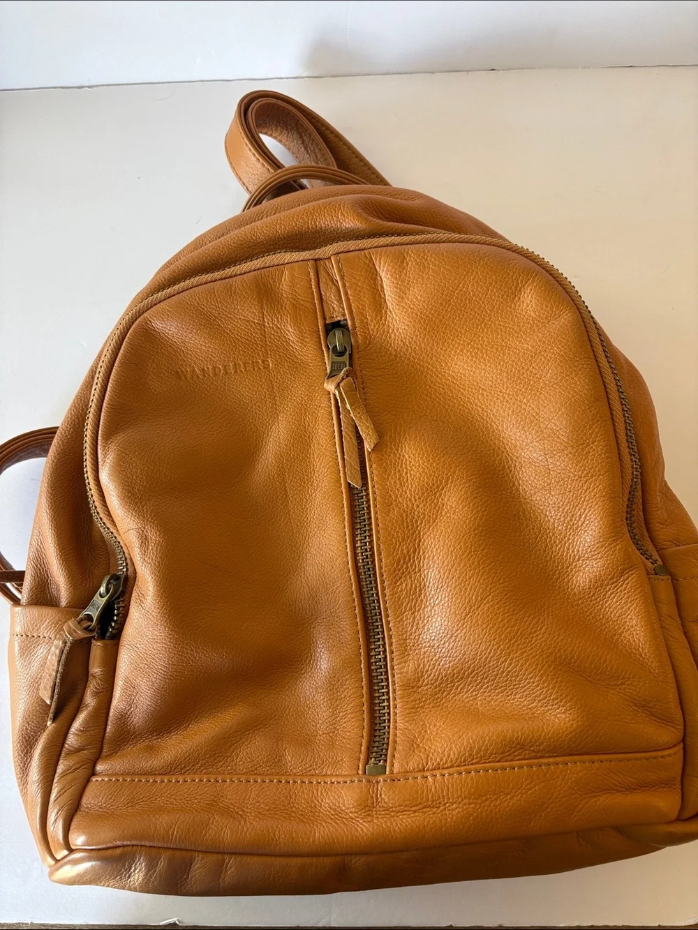 Wanderers Travel Company Leather Casual Backpack - Tan. Like brand new. - Picture 11 of 11
